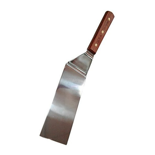 Sunrise 8 x 3 Stainless Steel Turner Spatula with Wood Handle Flexible Blade